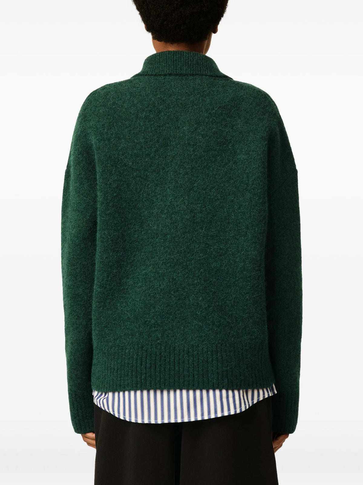 AMI Paris green alpaca polo with Ami de Coeur coloris Green - vue 6