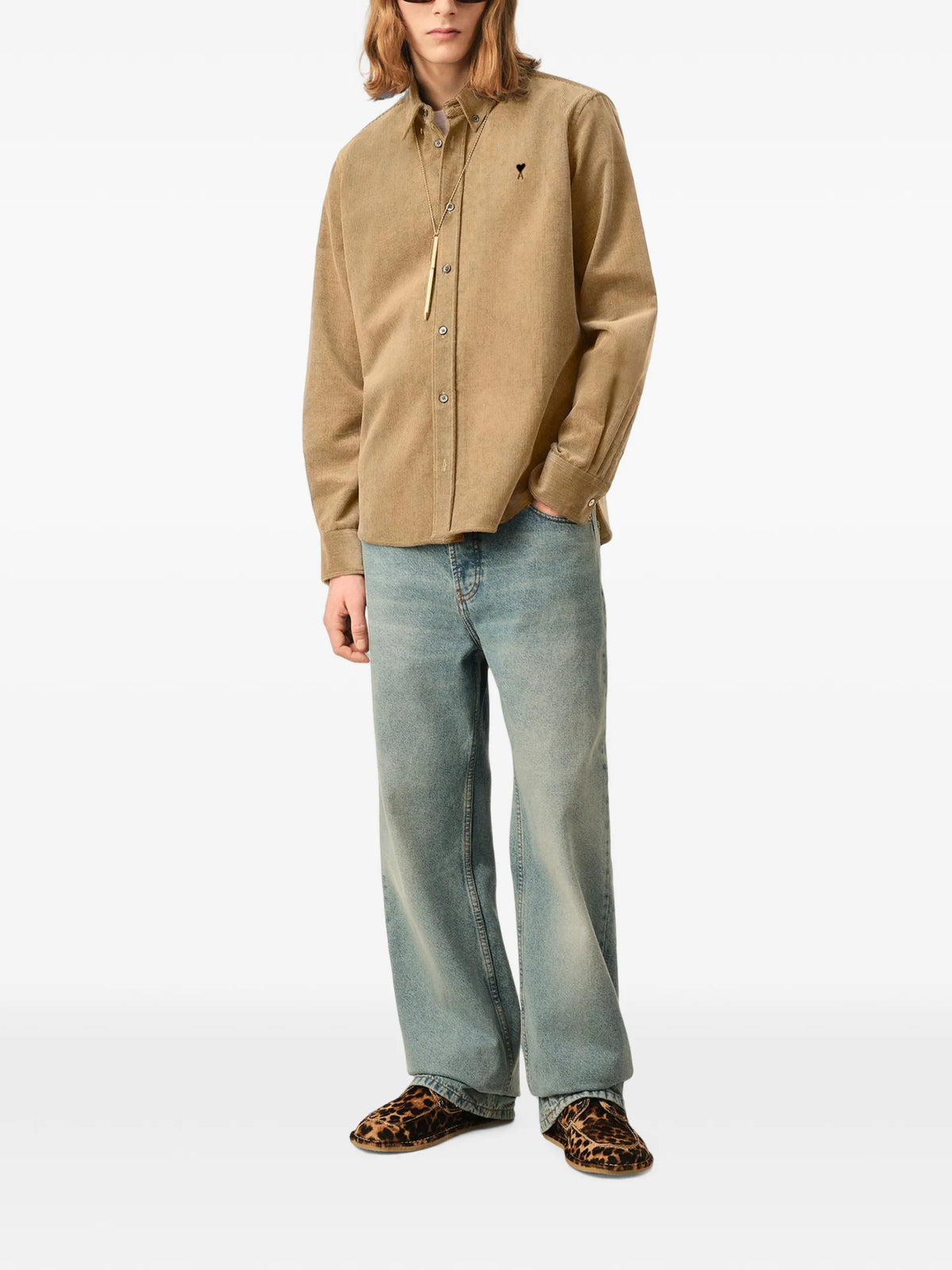 AMI Paris Corduroy Shirt With Ami De Coeur