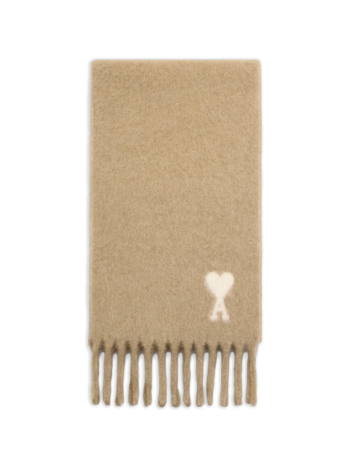AMI Paris Alpaca scarf with Ami de Coeur coloris Neutrals