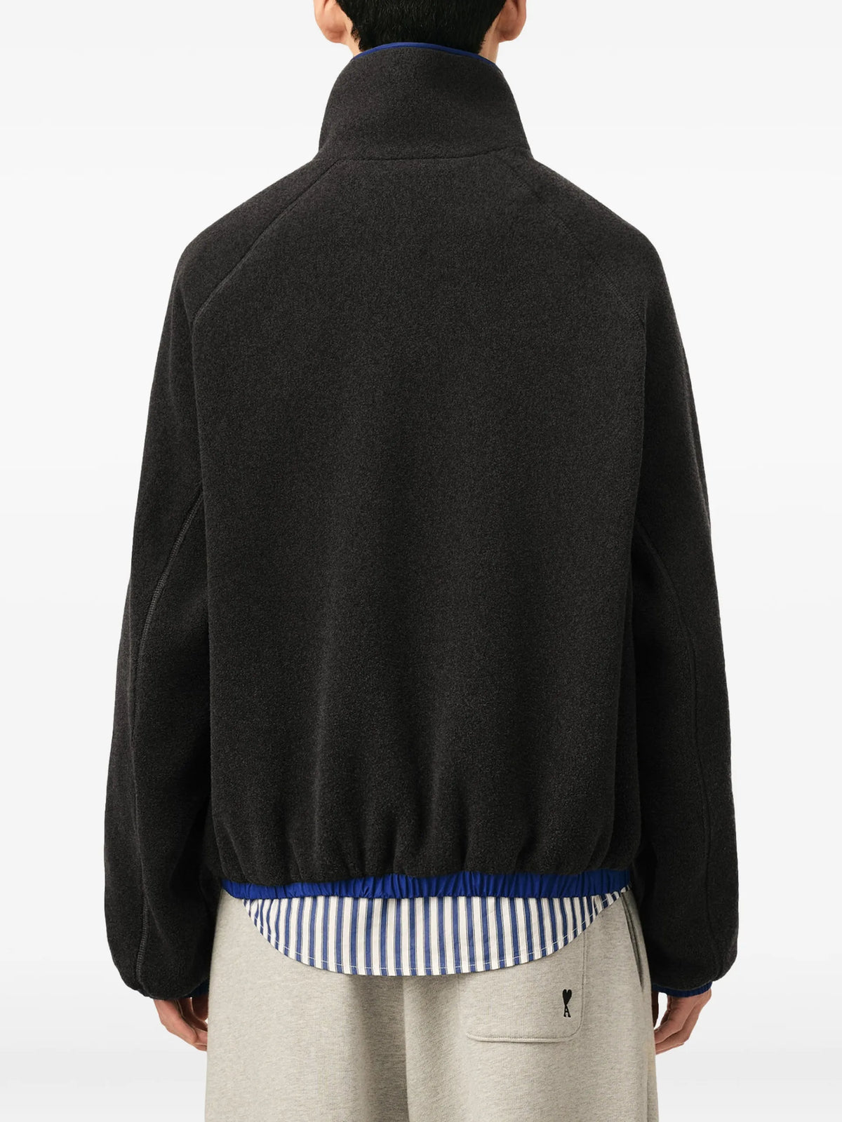 AMI Paris Fleece vareuse with Ami patch coloris Grey - vue 5