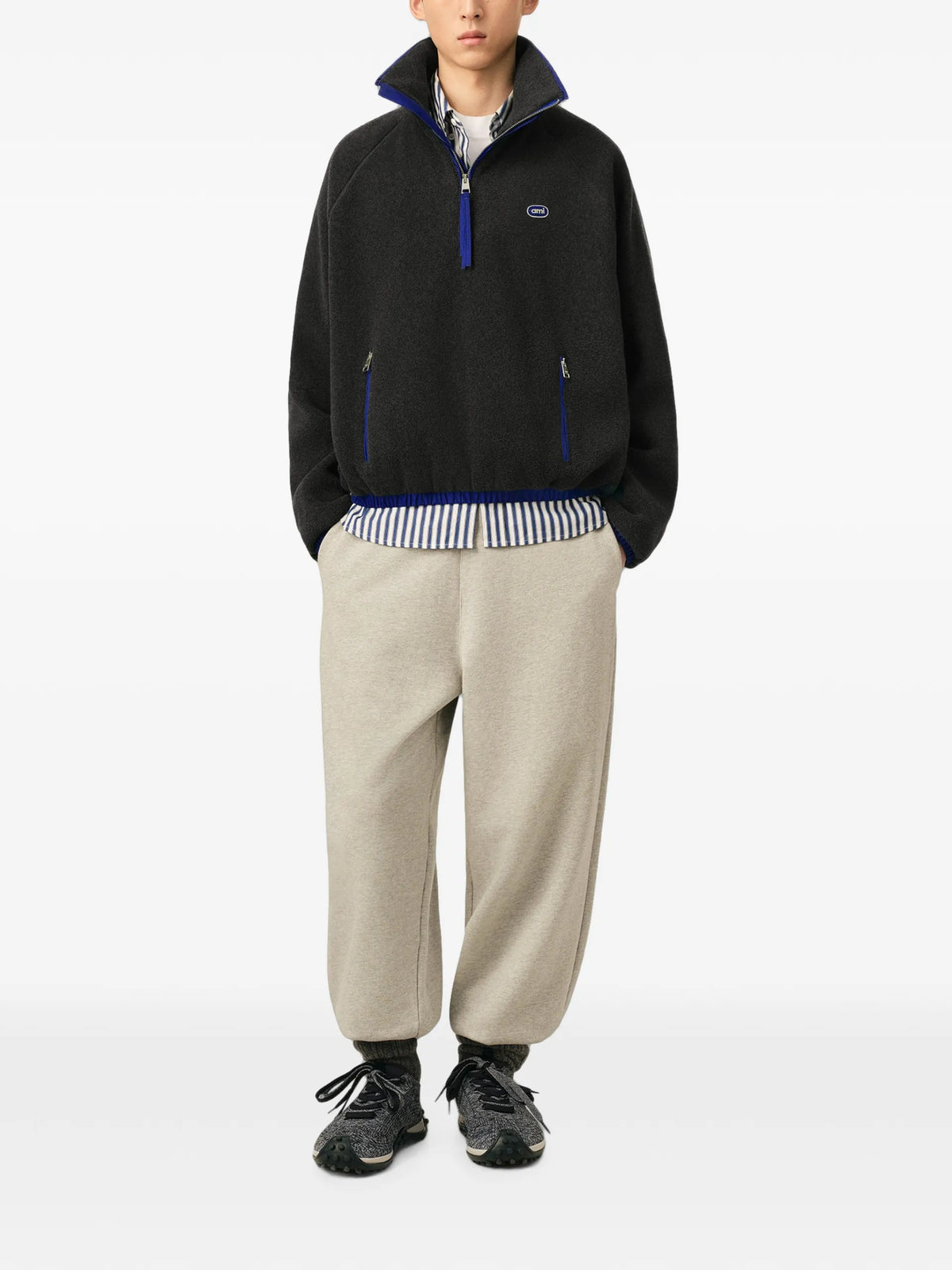 AMI Paris Fleece Vareuse With Ami Patch