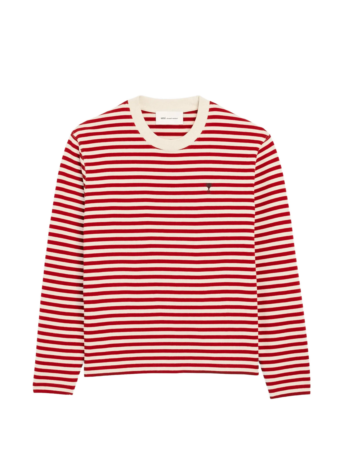 AMI Paris Mariniere cotton t-shirt with Ami de Coeur coloris Red