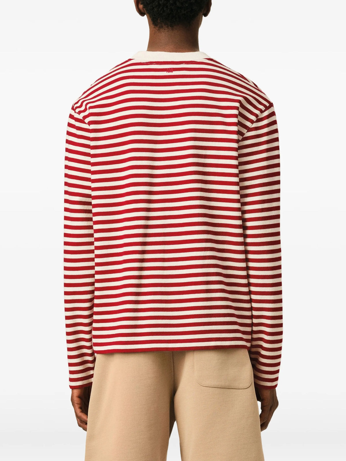 AMI Paris Mariniere cotton t-shirt with Ami de Coeur coloris Red - vue 5