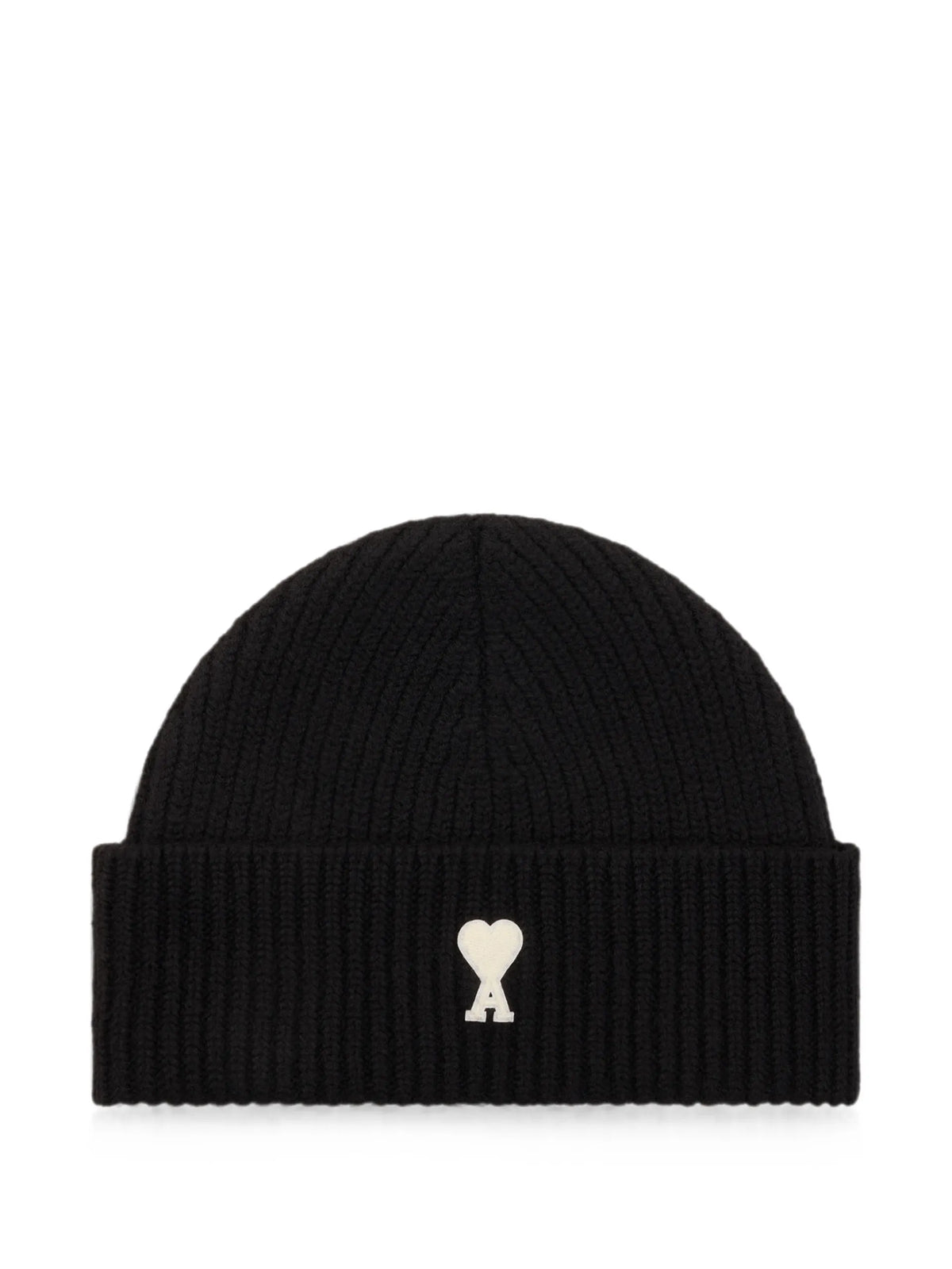 AMI Paris wool beanie with Ami de Coeur coloris Black