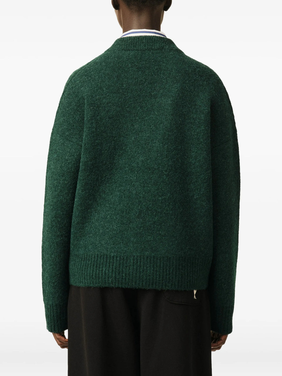 AMI Paris green alpaca cardigan with Ami de Coeur coloris Green - vue 6