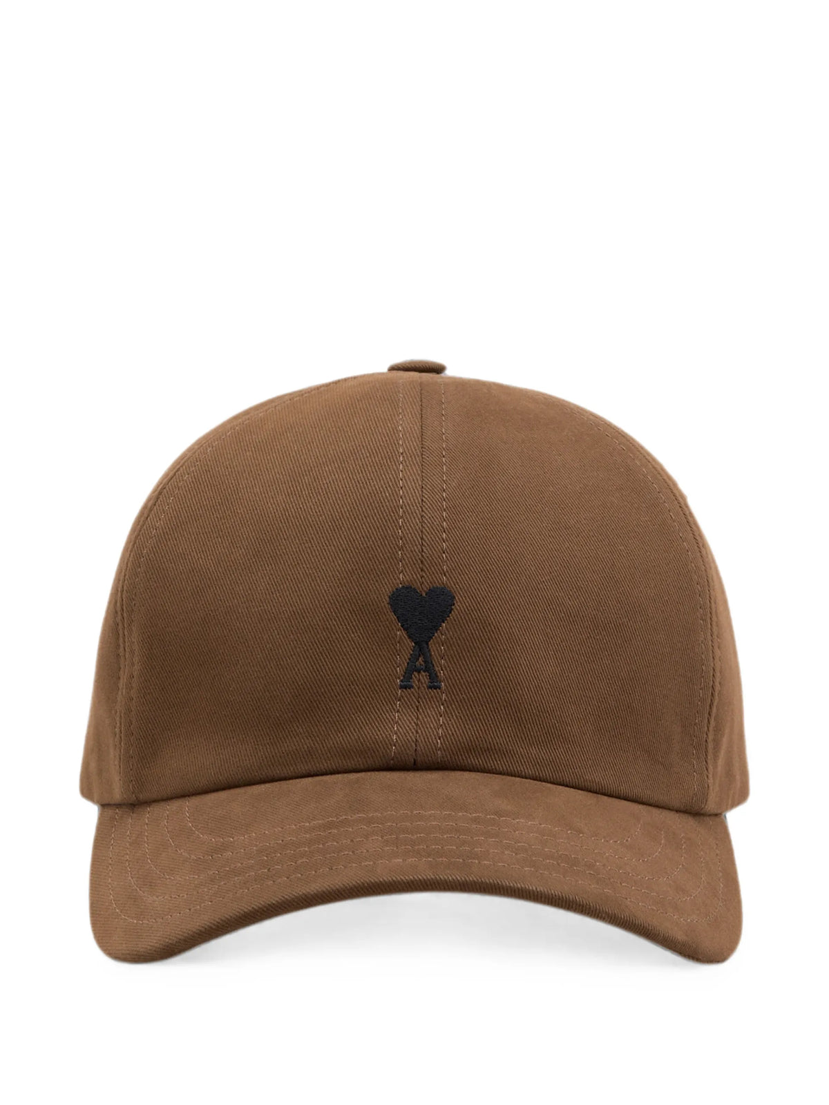 AMI Paris cotton cap with Ami de Coeur coloris Brown