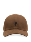 AMI Paris cotton cap with Ami de Coeur coloris Brown