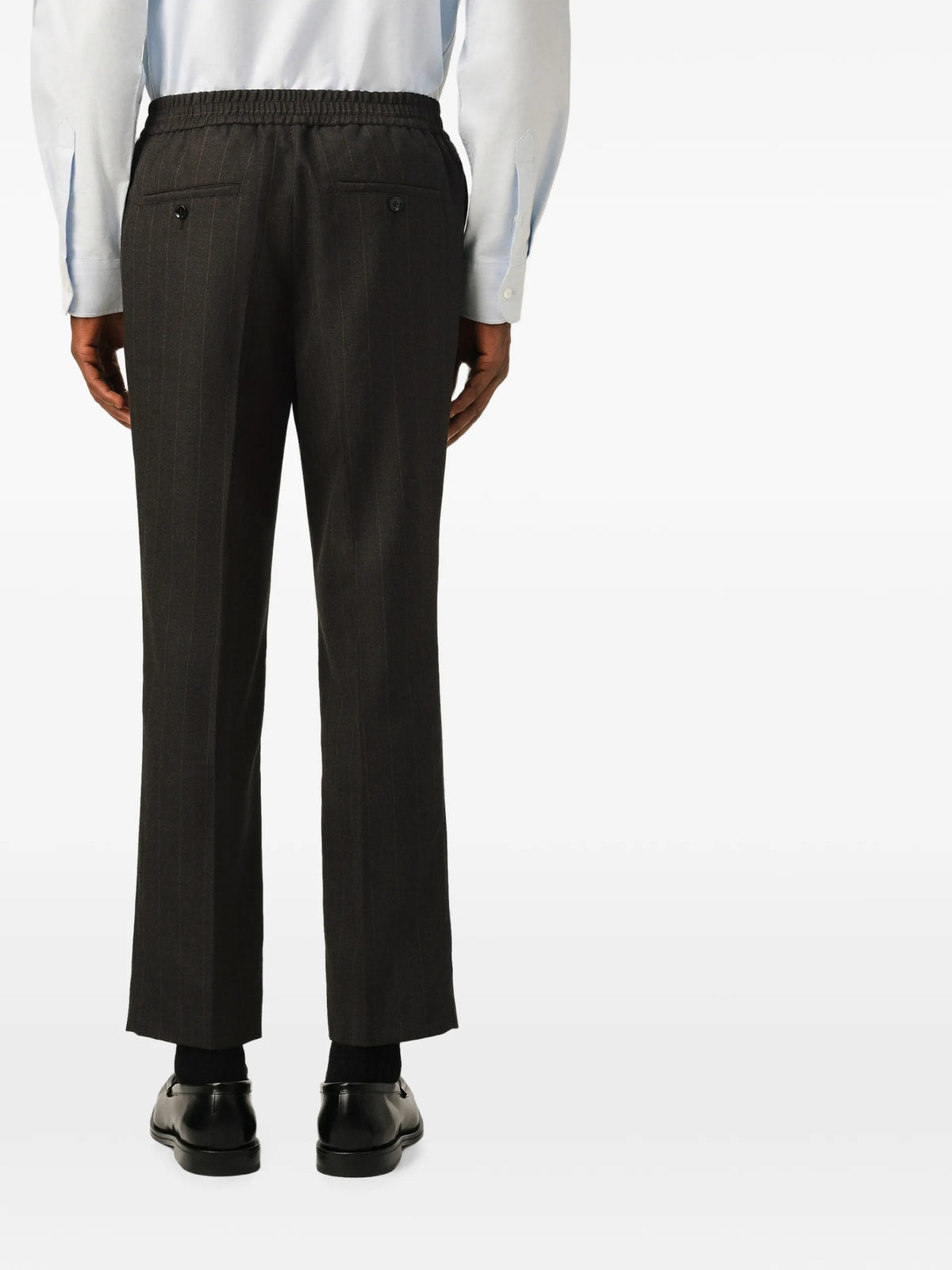 AMI Paris Elasticated-waist striped wool trousers coloris Grey - vue 5