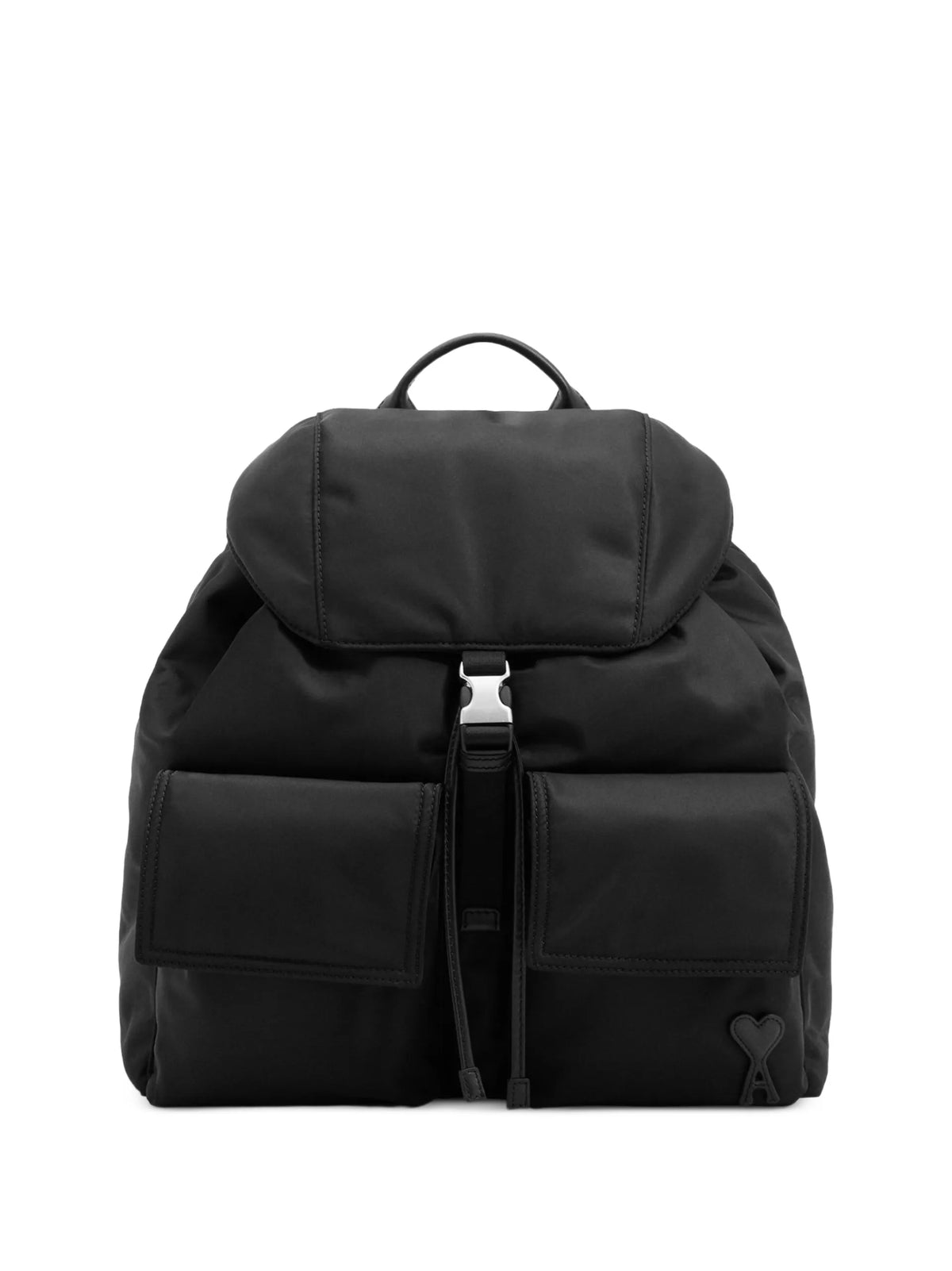 AMI Paris nylon Marcel flap backpack coloris Black