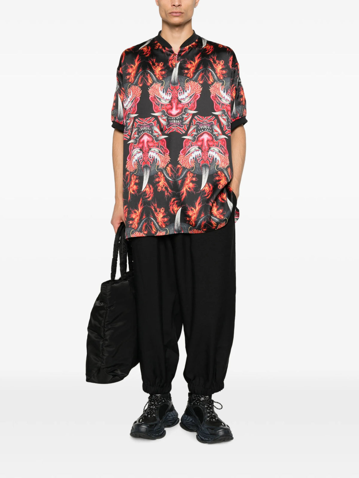 Y-3 Y-3 Red Satin Graphic T-shirt