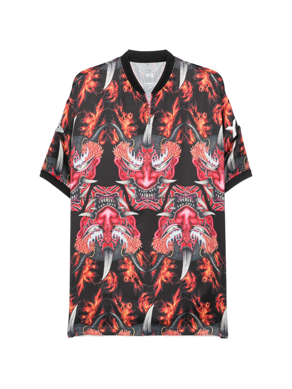 Y-3 Y-3 red satin graphic T-shirt coloris Black