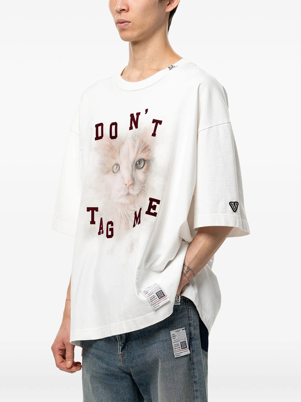 Maison MIHARA YASUHIRO cat-printed T-shirt coloris White - vue 3