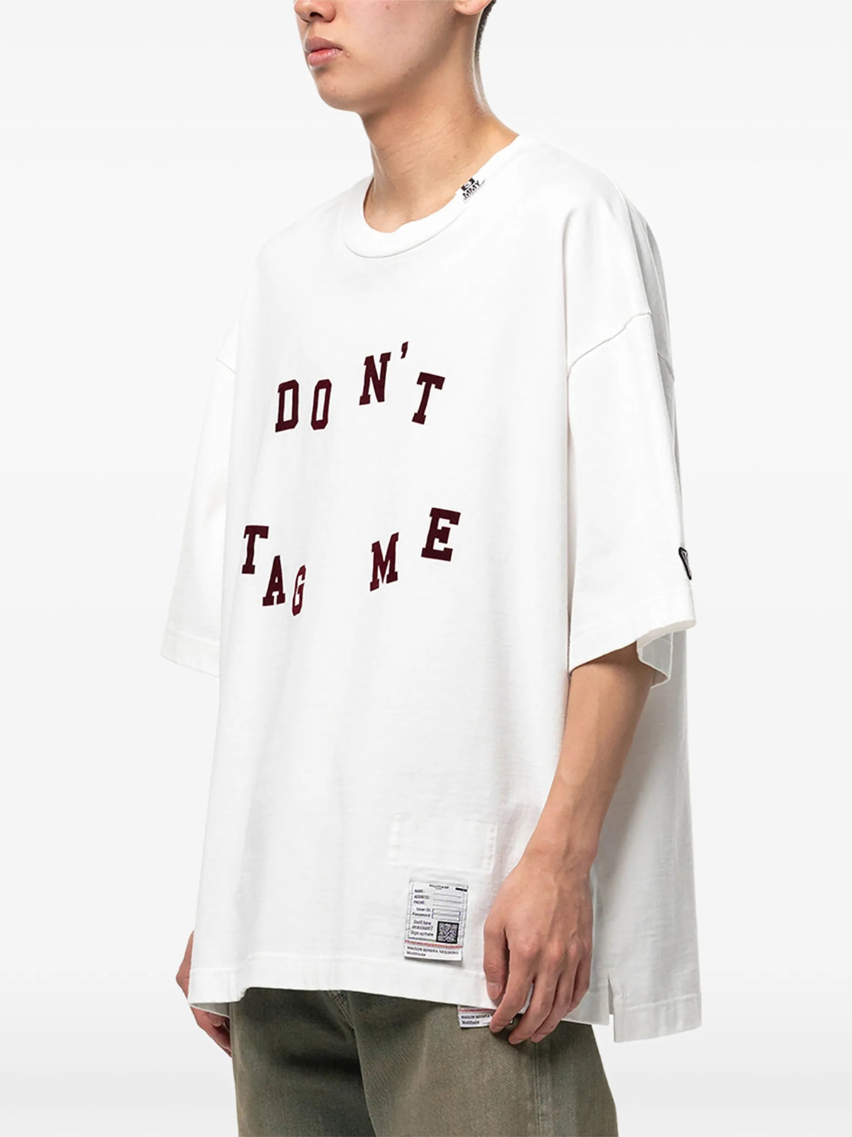 Maison MIHARA YASUHIRO Don't Tag Me. flocky-print T-shirt coloris White - vue 3