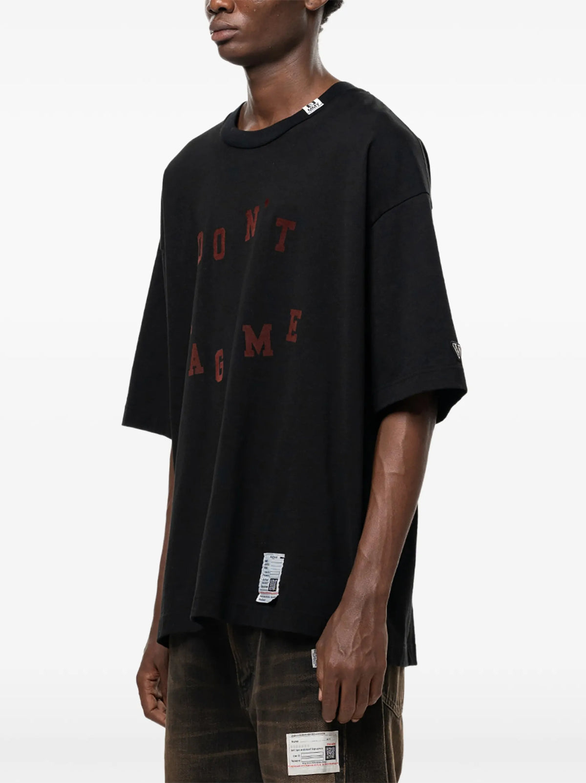 Maison MIHARA YASUHIRO Don't Tag Me. flocky-print T-shirt coloris Black - vue 3