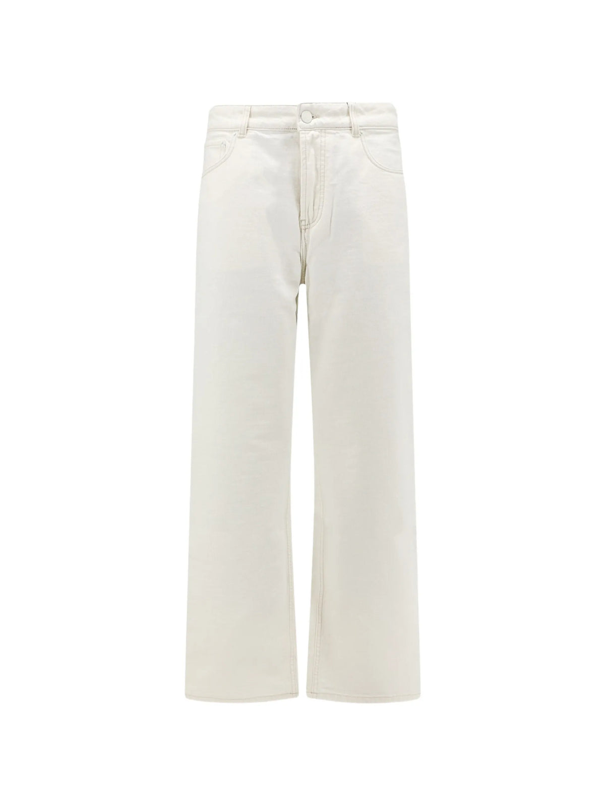 AMI Paris logo-patch straight-leg jeans coloris Neutrals