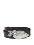 Y-3 logo-plaque leather belt coloris Black