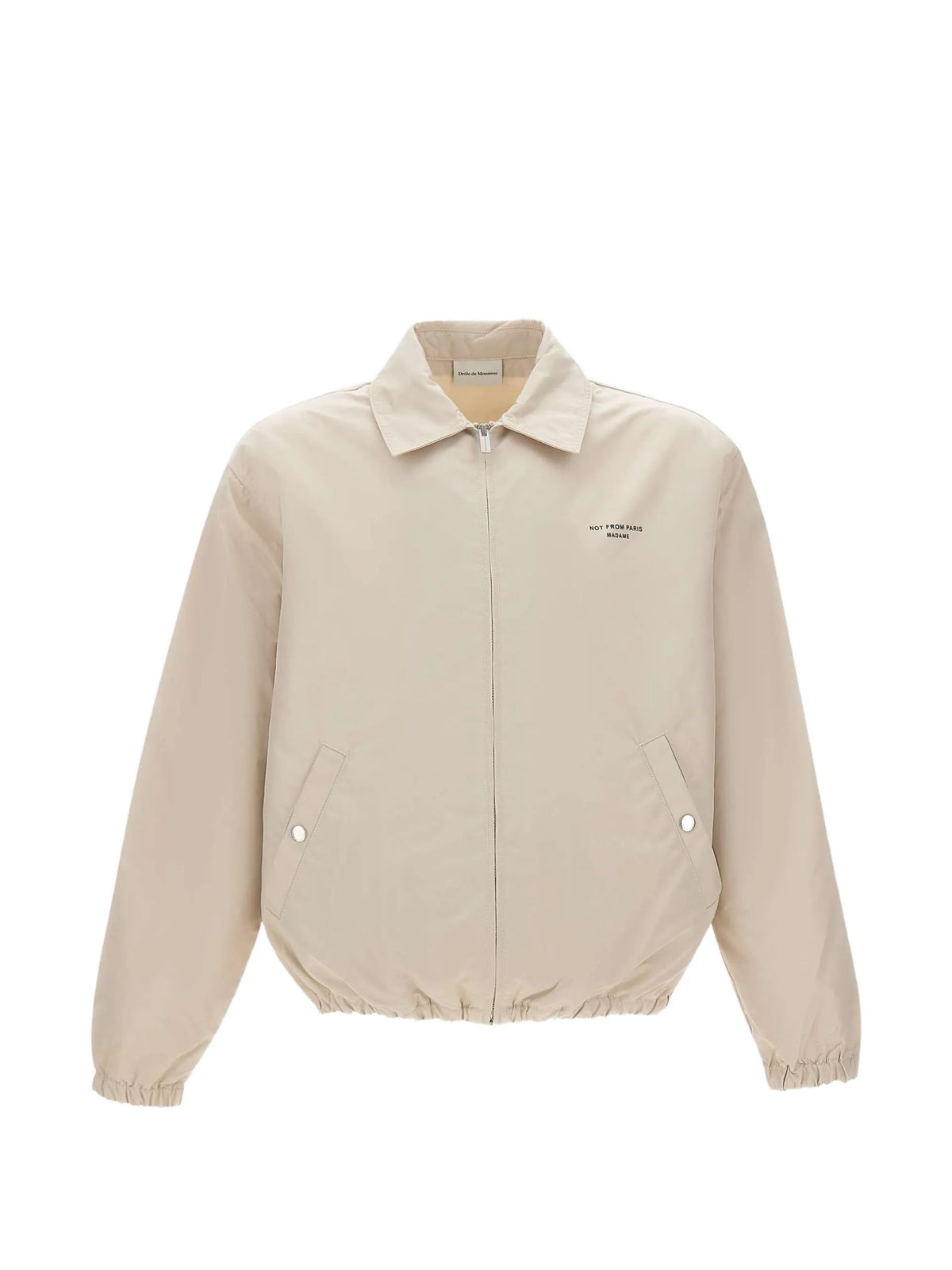 Drôle De Monsieur slogan-print zip-up jacket coloris Neutrals