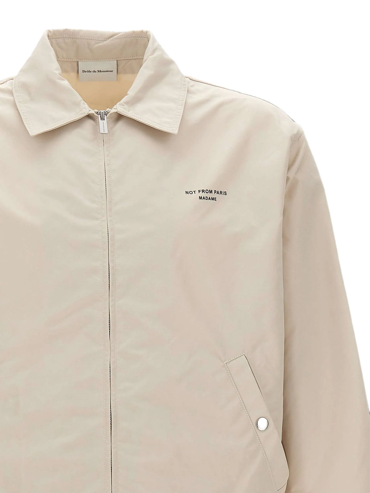 Drôle De Monsieur slogan-print zip-up jacket coloris Neutrals - vue 3