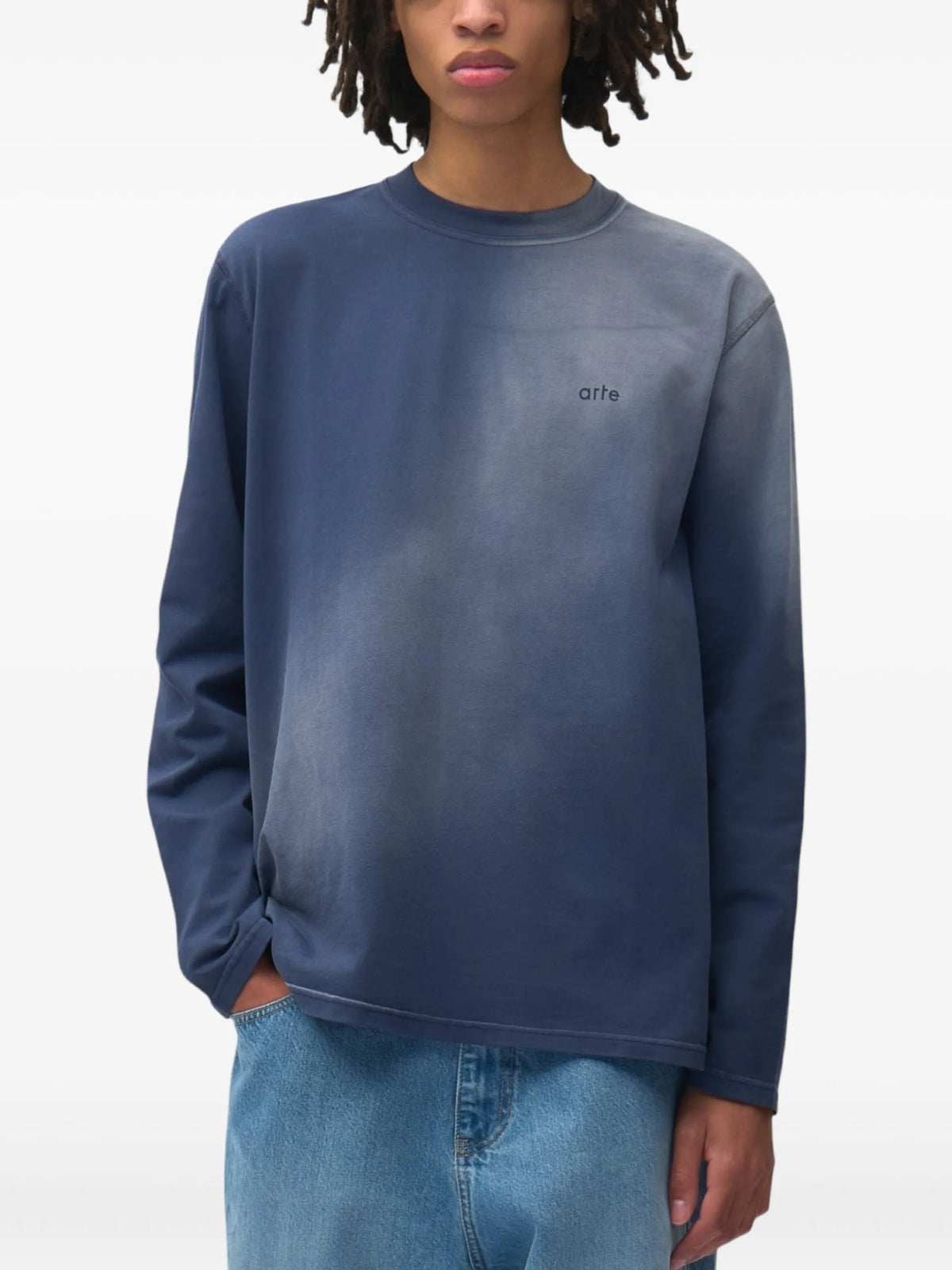 Arte Antwerp Stencil Sunfade T-shirt coloris Blue - vue 2