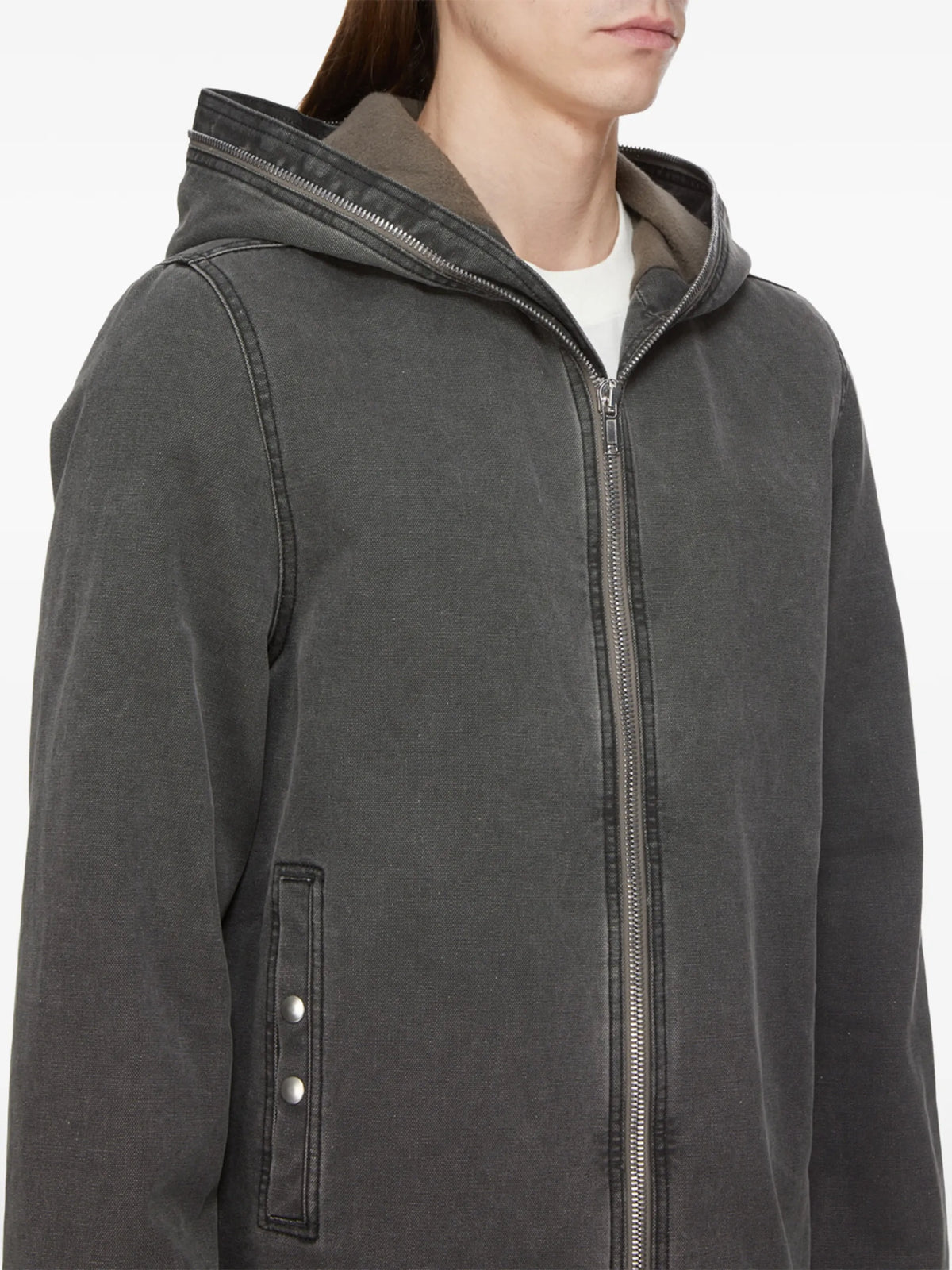 Rick Owens DRKSHDW Gimp zip-up hooded jacket coloris Grey - vue 3