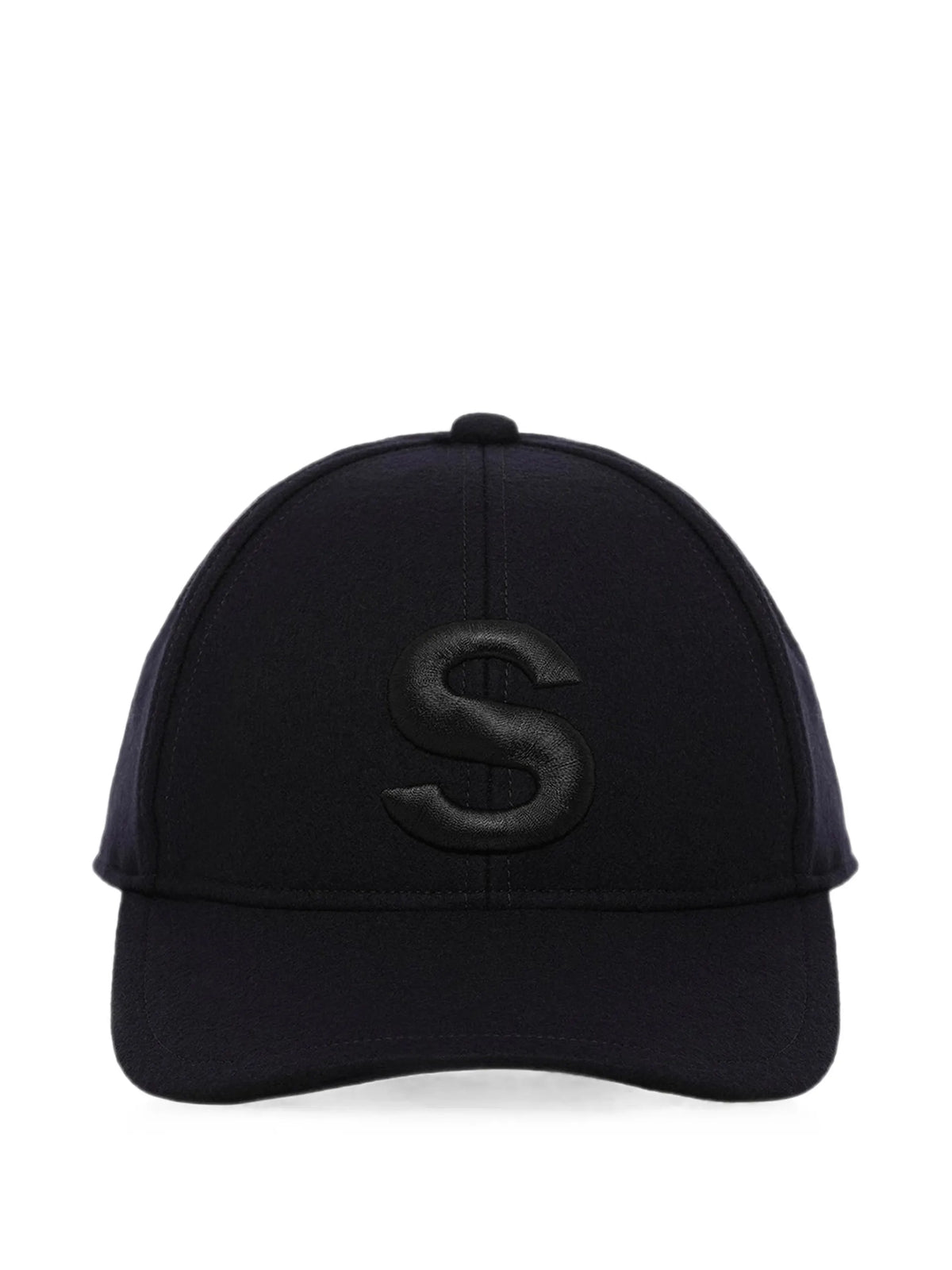 sacai embroidered-logo wool-melton cap coloris Blue