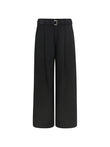 sacai belted pleated trousers coloris Black