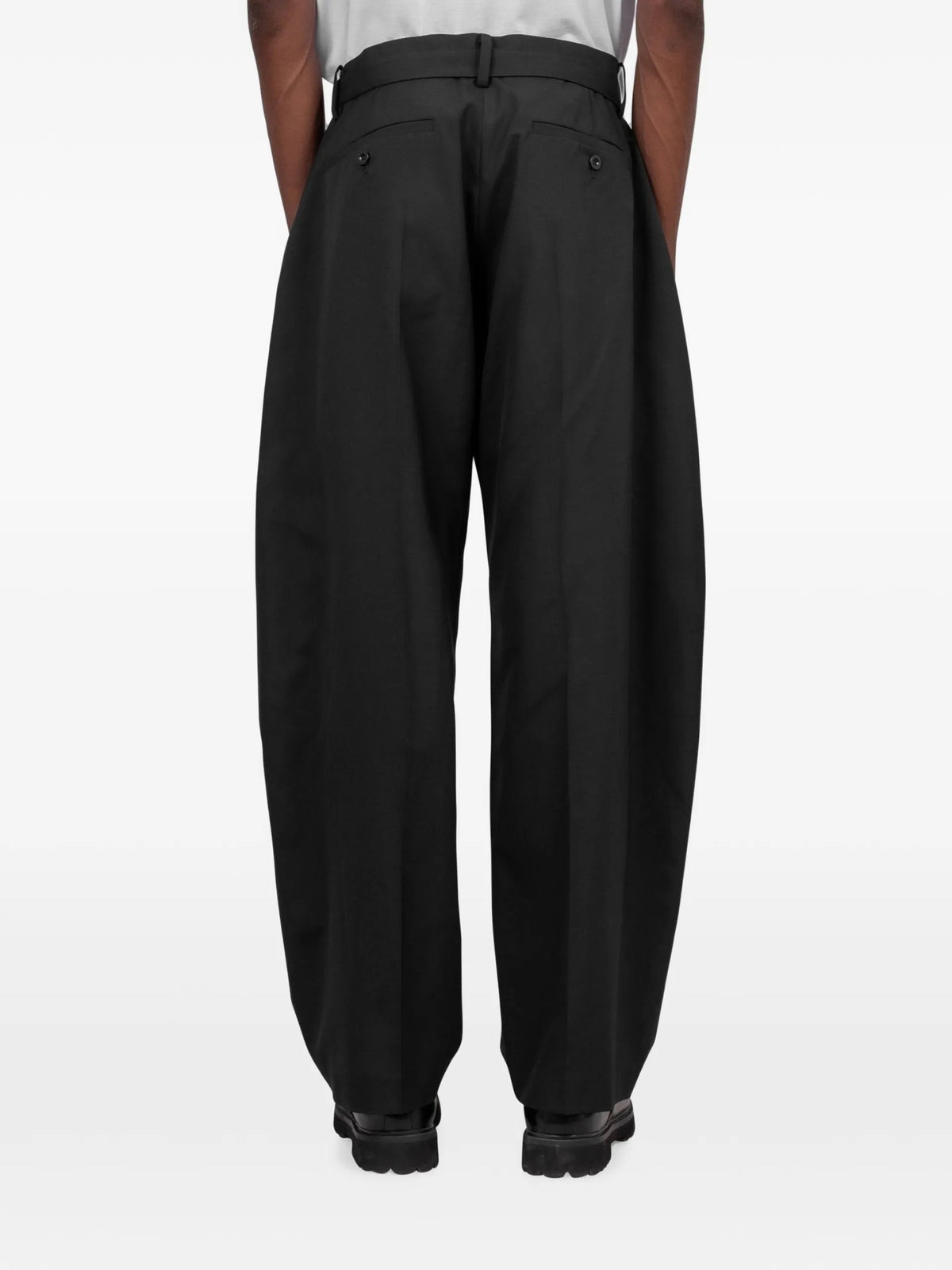 sacai belted trousers coloris Blue - vue 3