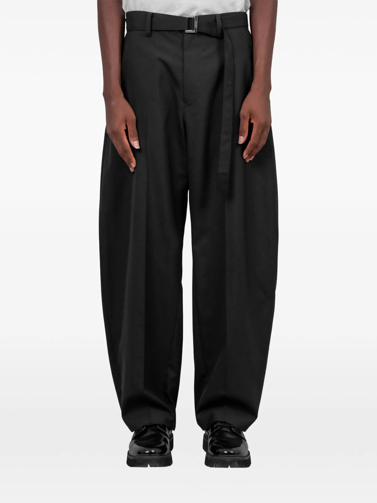 sacai belted trousers coloris Blue