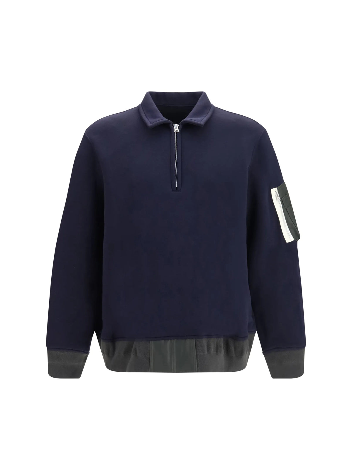 sacai half-zip polo shirt coloris Blue
