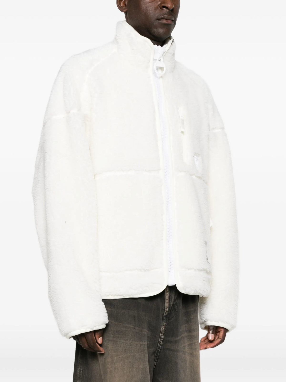 Maison MIHARA YASUHIRO fleece zip-up jacket coloris White - vue 3