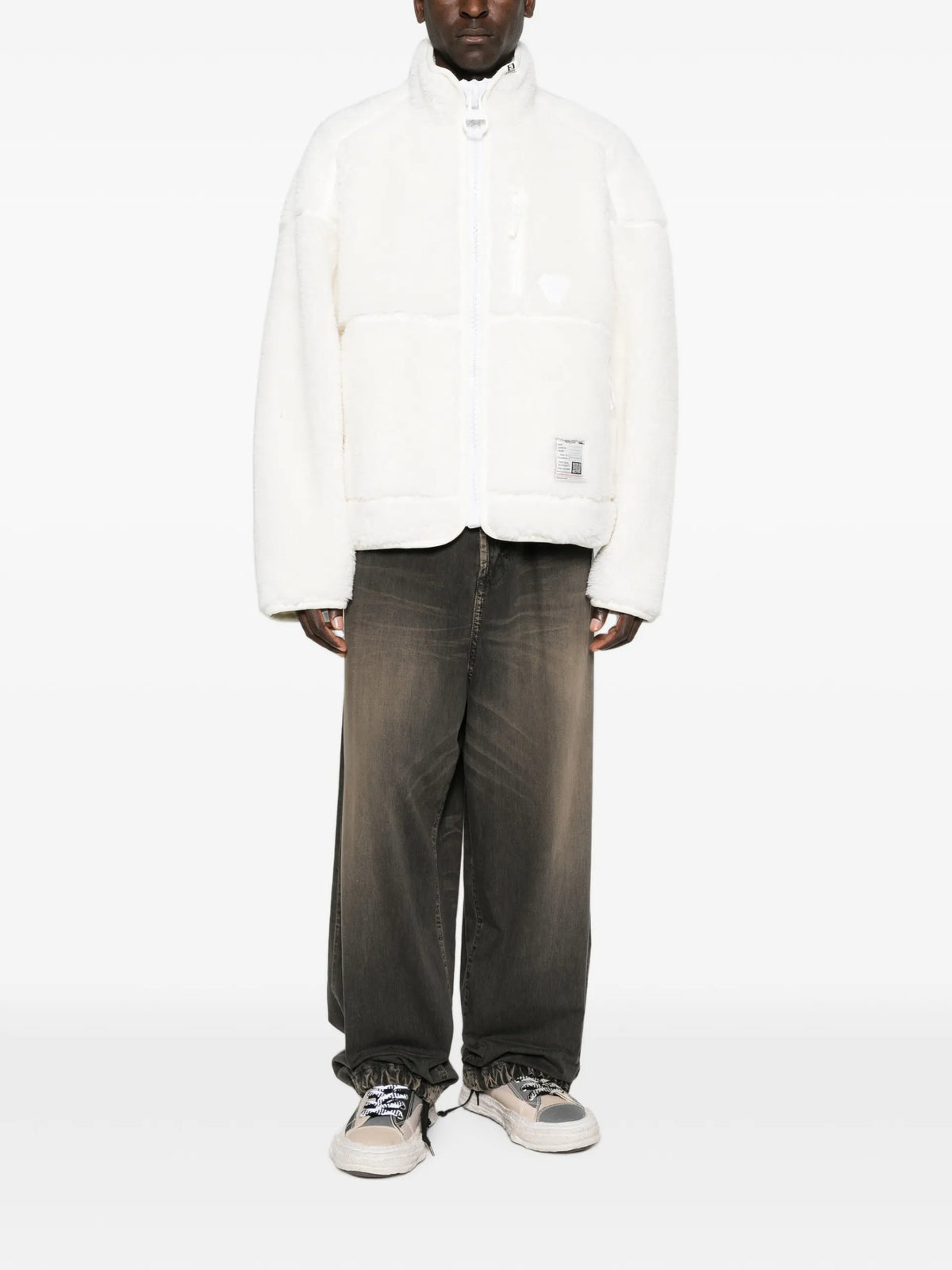 Maison MIHARA YASUHIRO fleece zip-up jacket coloris White - vue 2