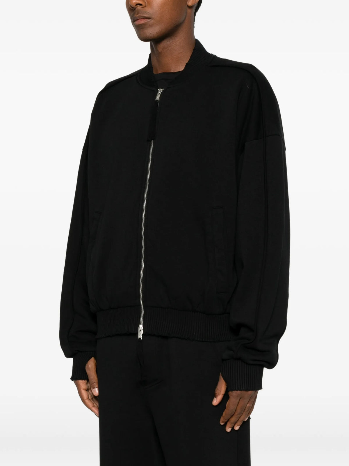 Thom Krom zip-up panelled jacket coloris Black - vue 3