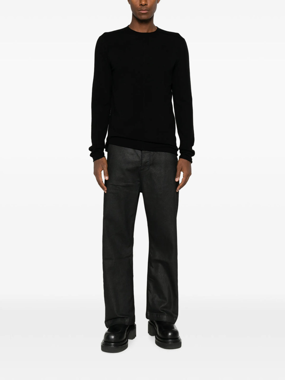 Thom Krom coated straight-leg trousers coloris Black - vue 2