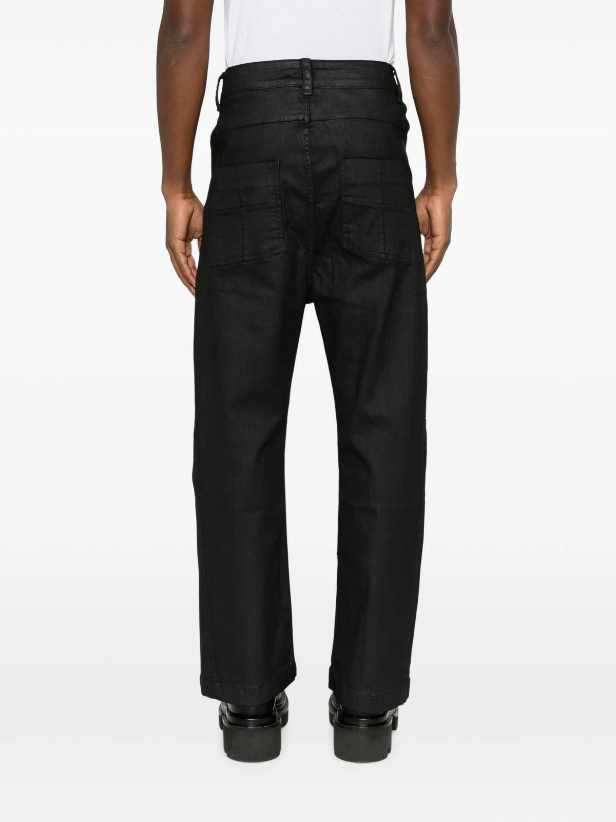 Thom Krom coated straight-leg trousers coloris Black - vue 4