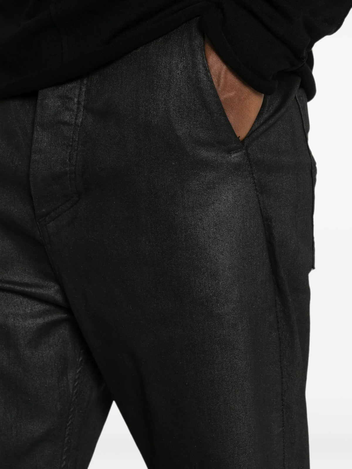 Thom Krom coated straight-leg trousers coloris Black - vue 5