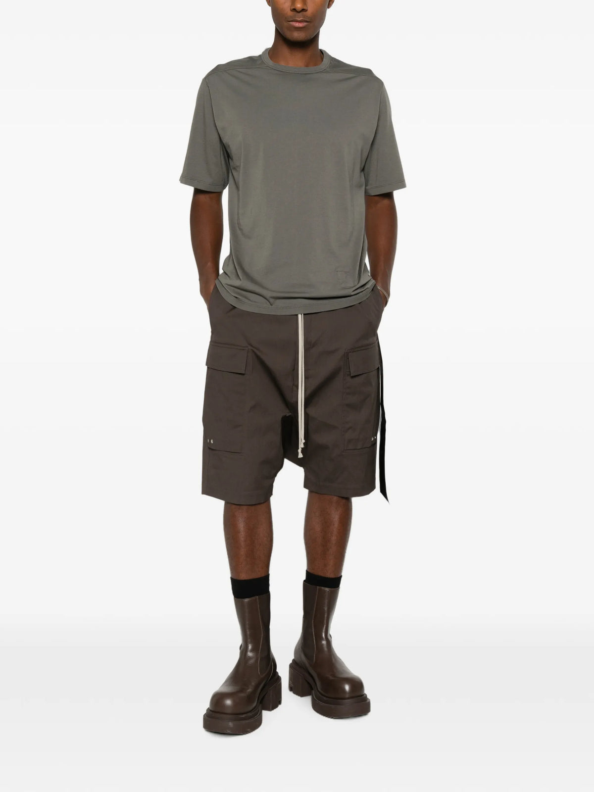 Rick Owens DRKSHDW Tower Brad T-shirt in medium weight cotton jersey coloris Grey - vue 2
