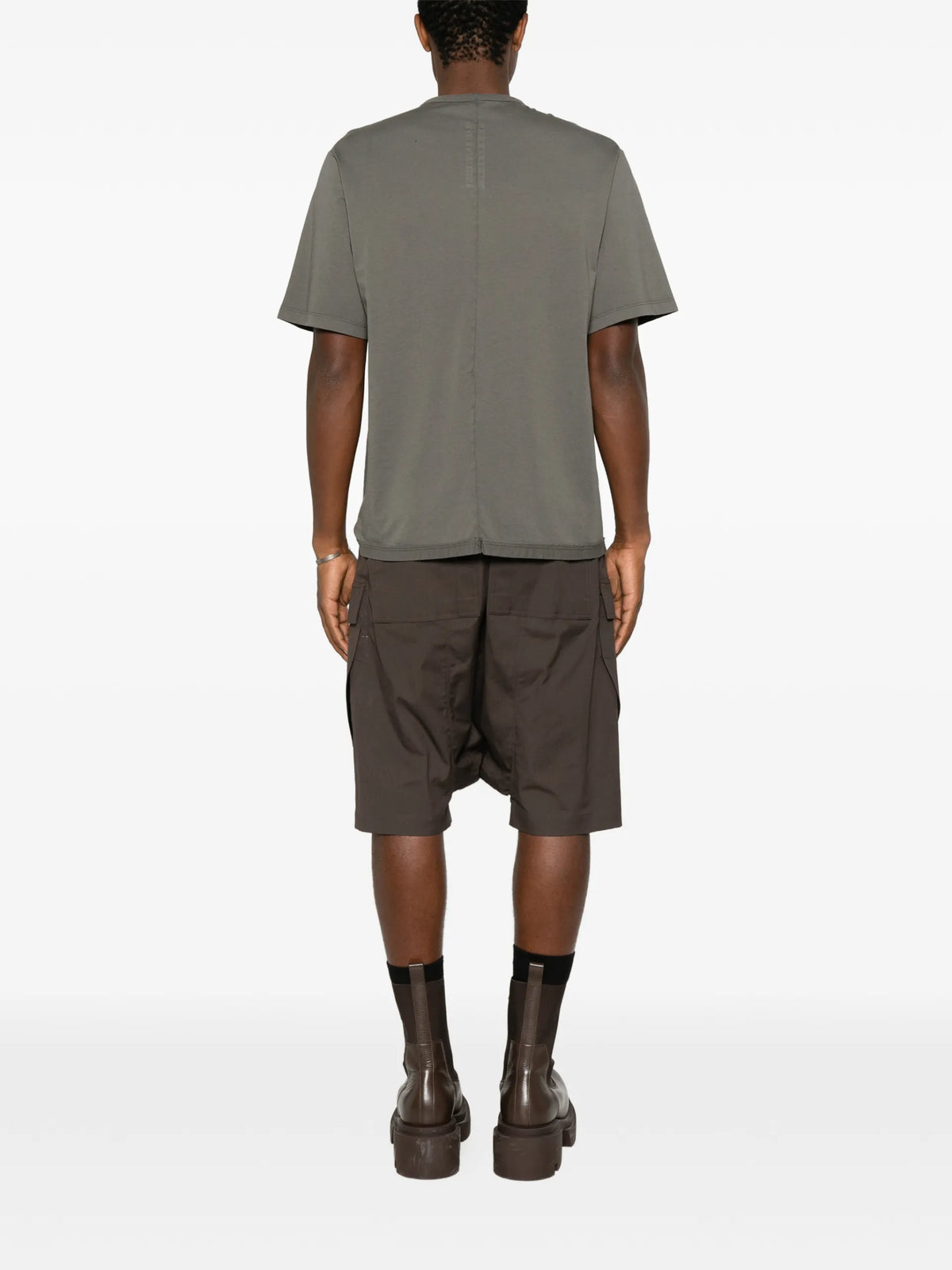 Rick Owens DRKSHDW Tower Brad T-shirt in medium weight cotton jersey coloris Grey - vue 4