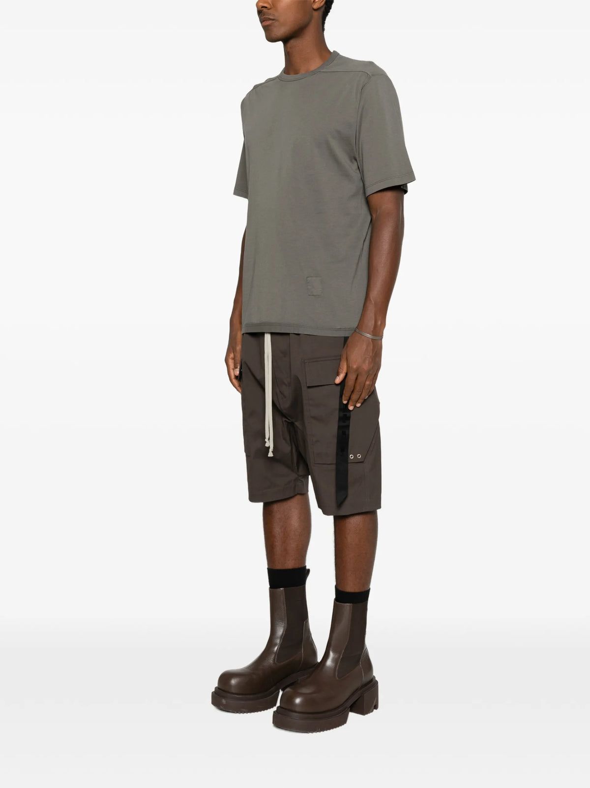 Rick Owens DRKSHDW Tower Brad T-shirt in medium weight cotton jersey coloris Grey - vue 3