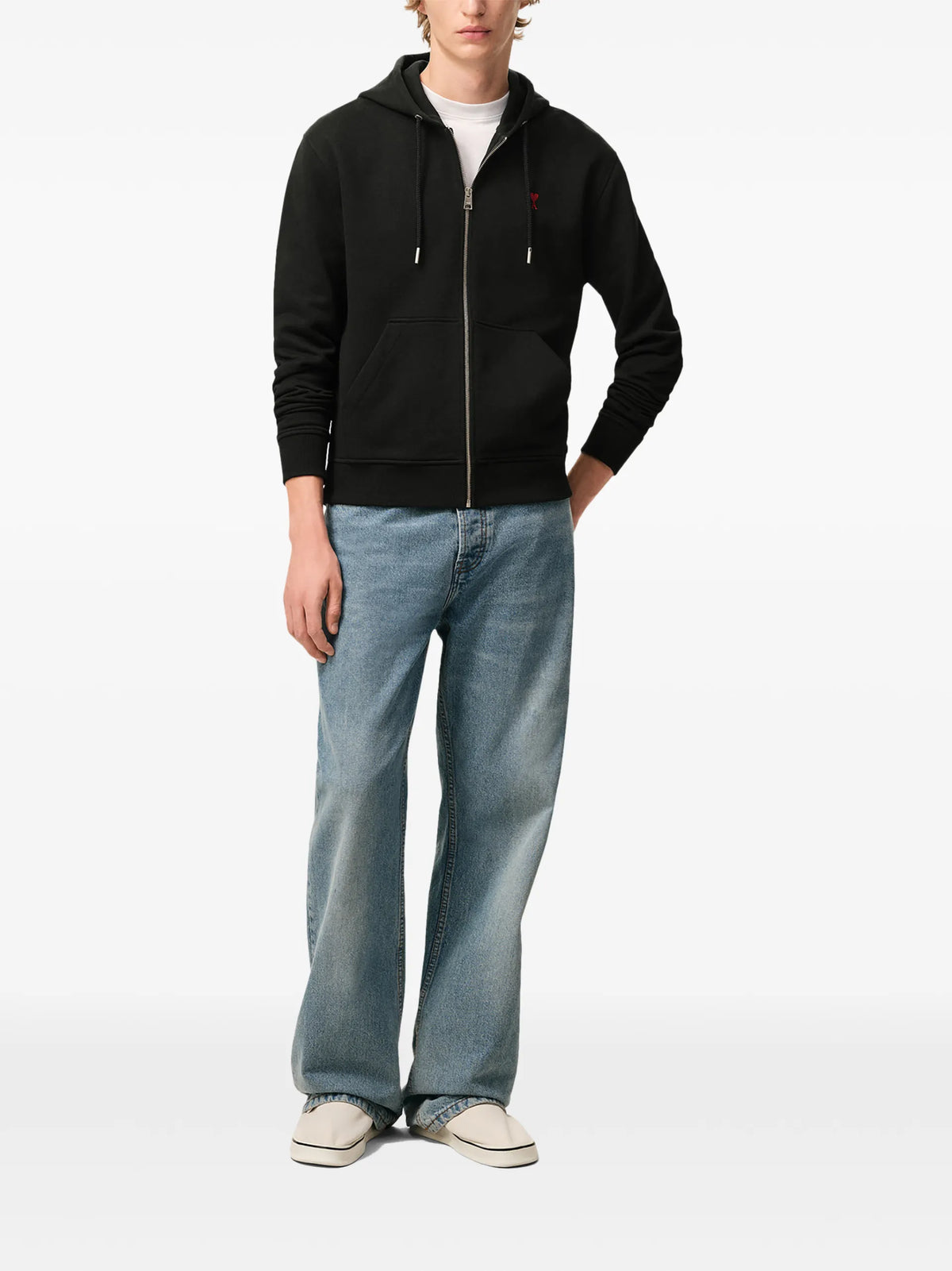AMI Paris Ami de Coeur zip-up hoodie coloris Black - vue 2