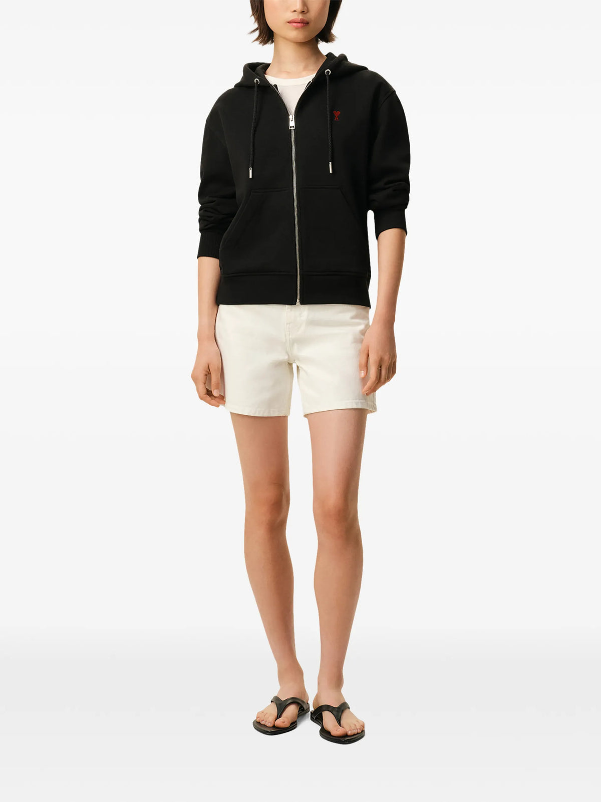 AMI Paris Ami de Coeur zip-up hoodie coloris Black - vue 3