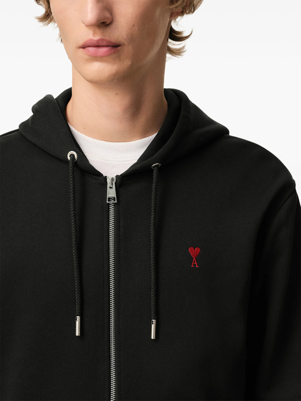 AMI Paris Ami de Coeur zip-up hoodie coloris Black - vue 6