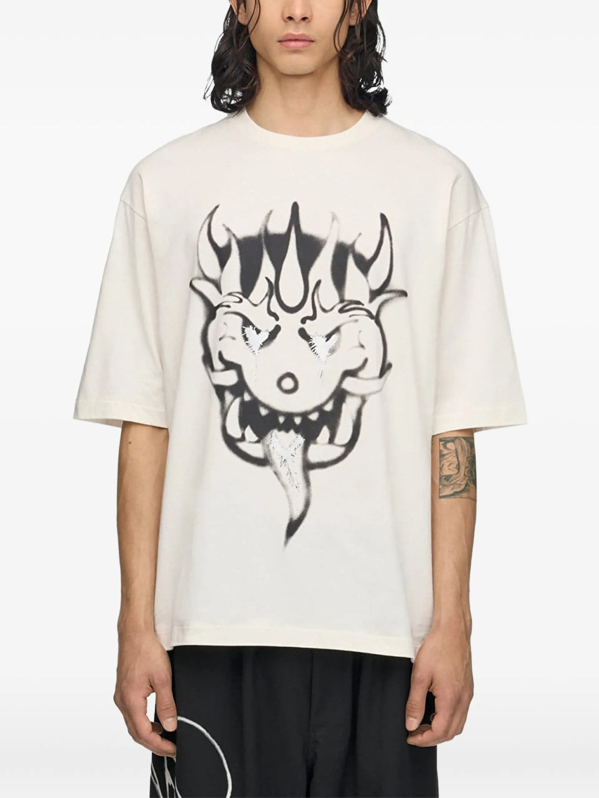 Y-3 Chito graphic-print T-shirt coloris Neutrals - vue 4