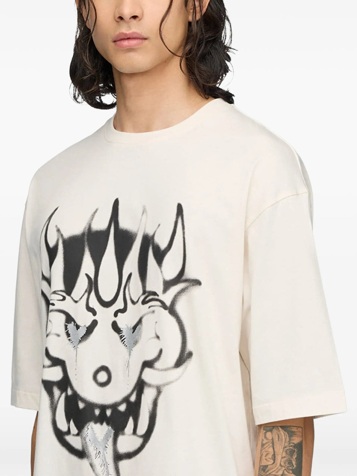 Y-3 Chito graphic-print T-shirt coloris Neutrals - vue 6