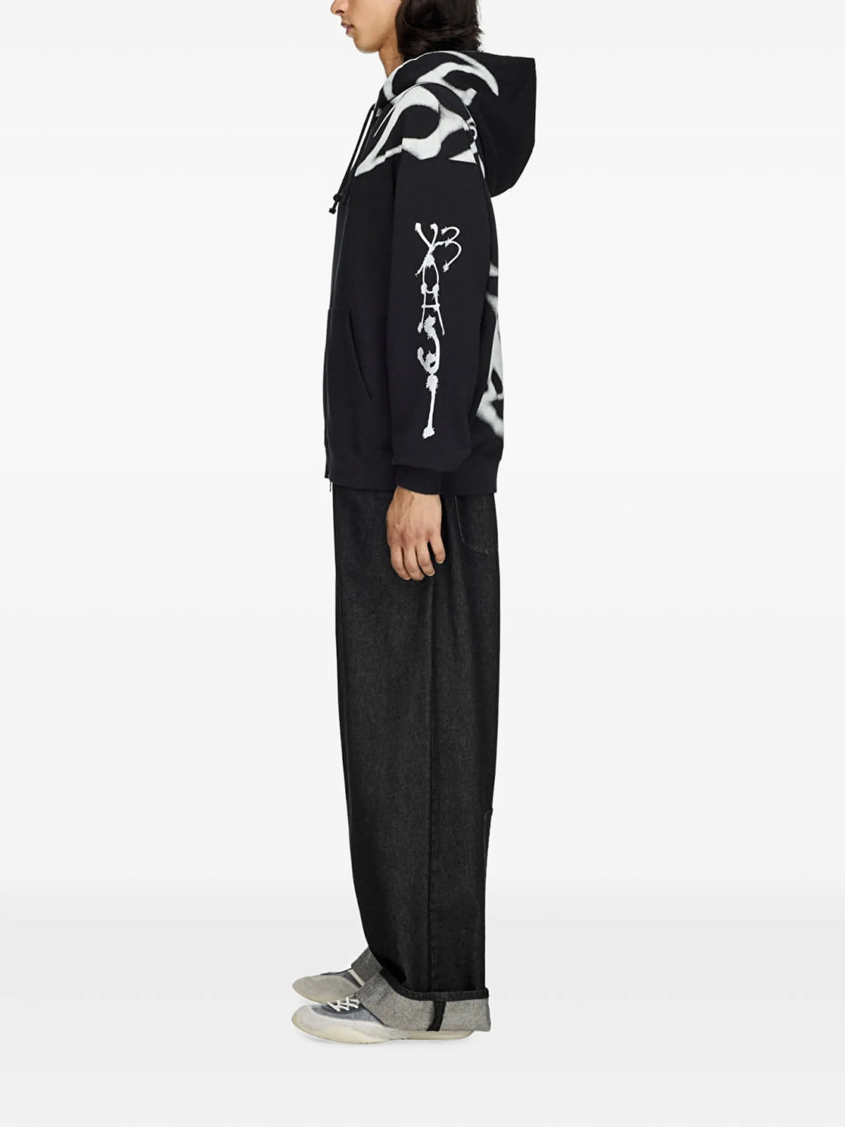 Y-3 chito graphic french-terry zip hoodie coloris Black - vue 4