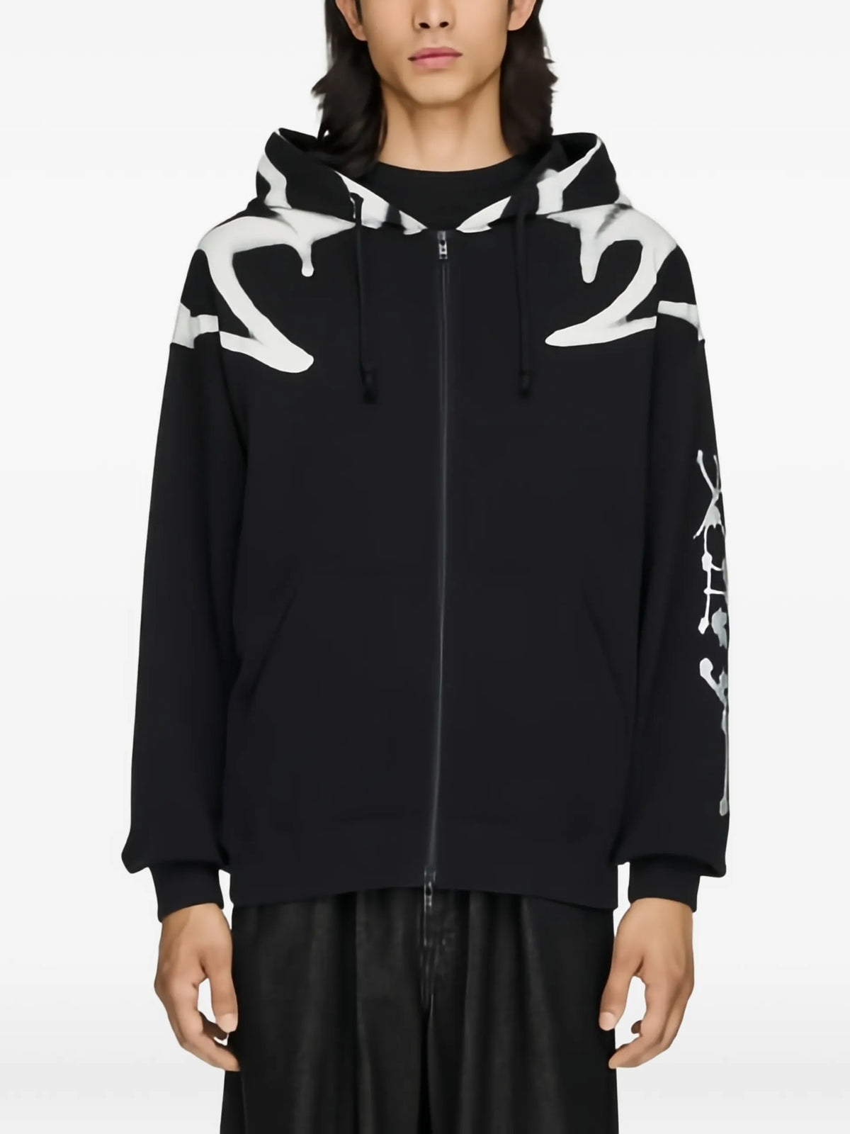 Y-3 chito graphic french-terry zip hoodie coloris Black