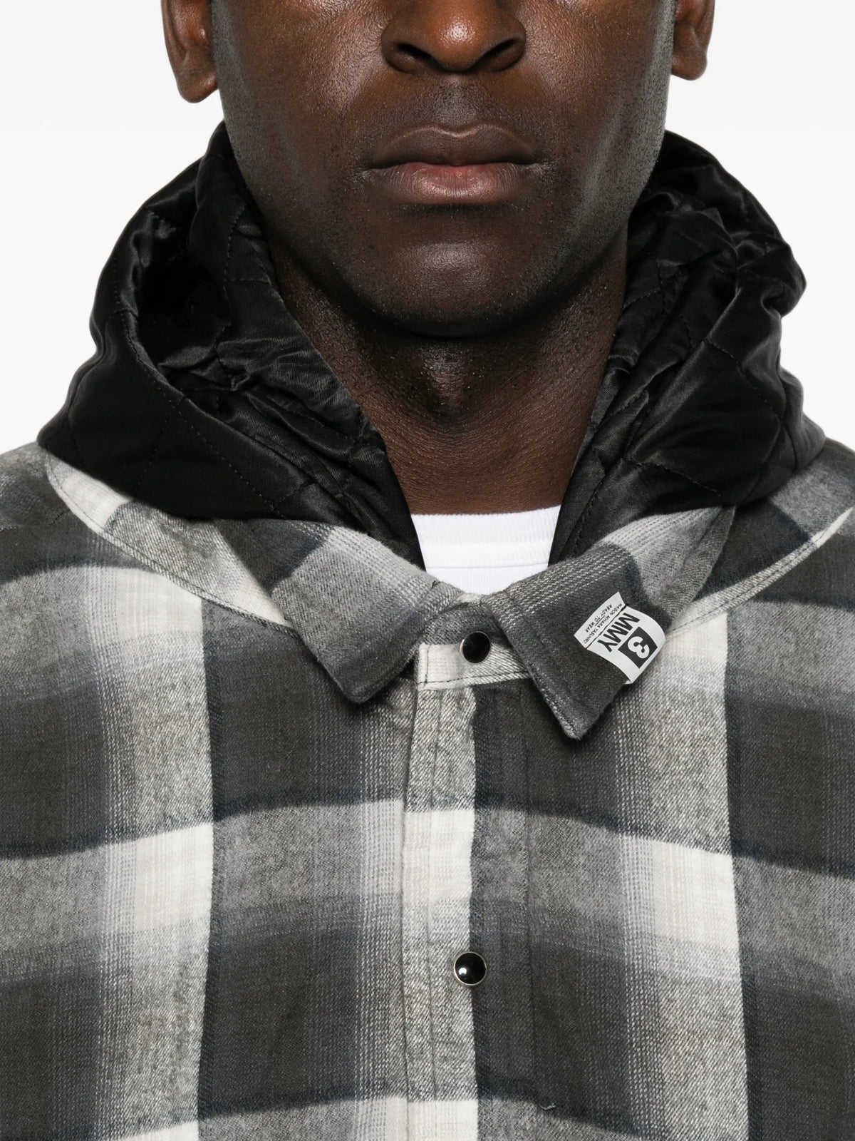 Maison MIHARA YASUHIRO check-pattern hooded jacket coloris Black - vue 5