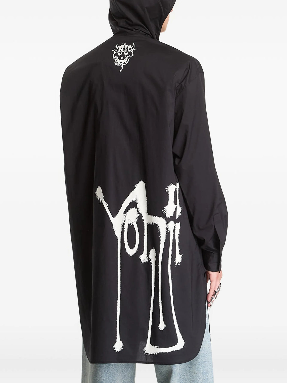 Y-3 Chito-graphic hooded shirt coloris Black - vue 3