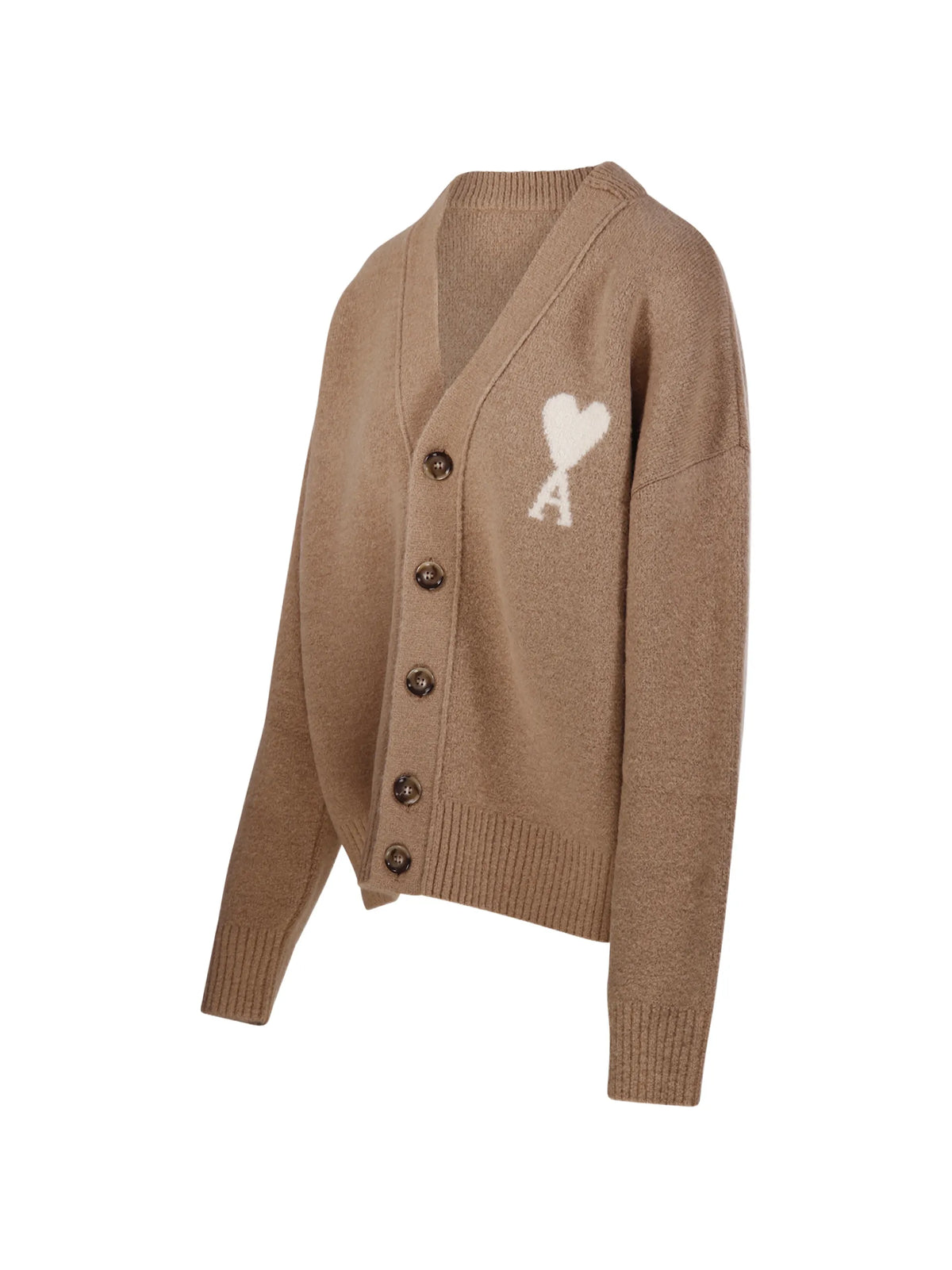 AMI Paris alpaca cardigan with Ami de Coeur coloris Neutrals - vue 3
