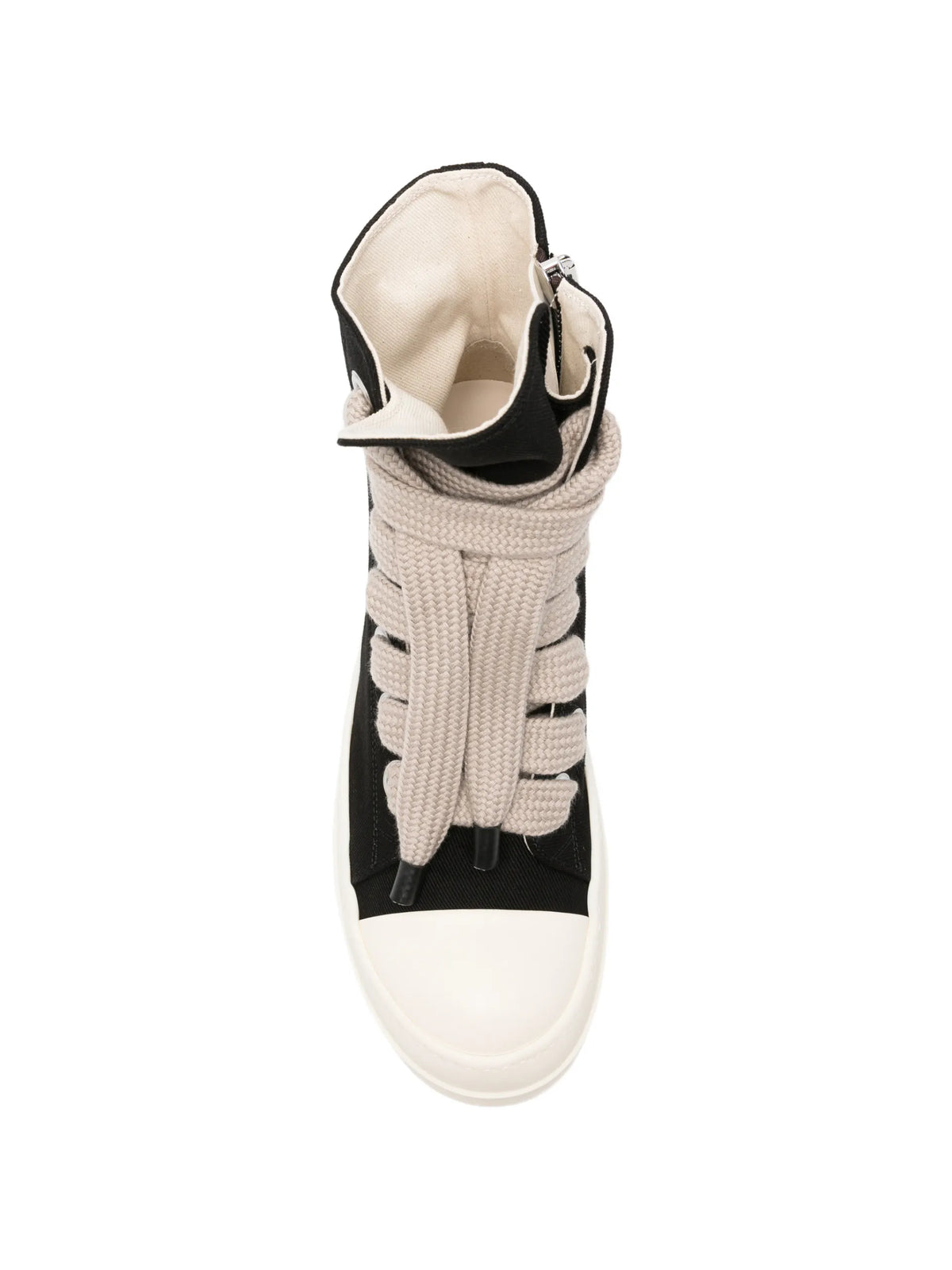 Rick Owens DRKSHDW Tower Jumbolace sneaks in 13oz overdyed denim coloris Black - vue 4