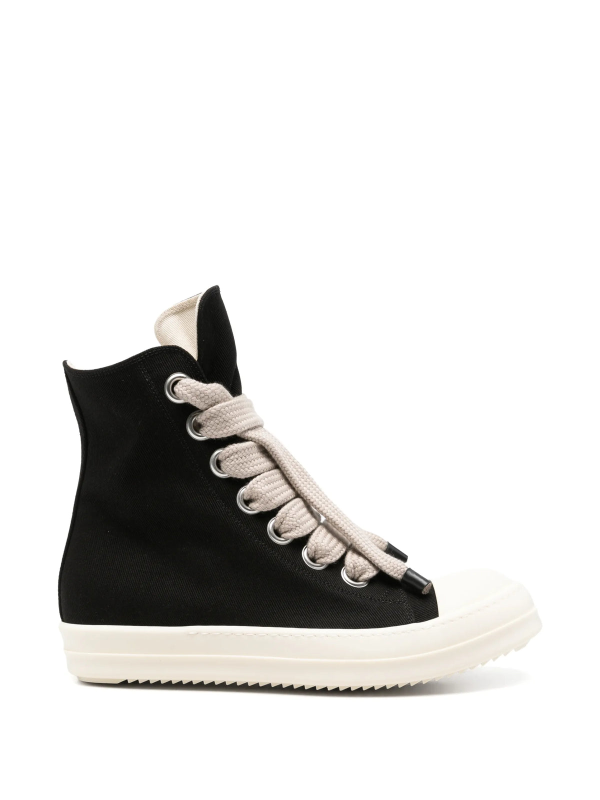 Rick Owens DRKSHDW Tower Jumbolace sneaks in 13oz overdyed denim coloris Black